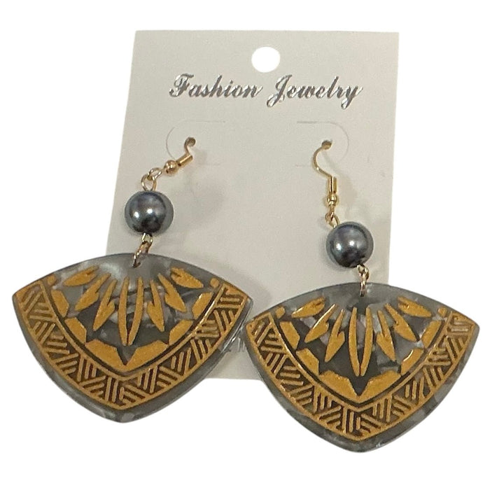 Faux Turtle Shell Tribal Earrings DK Hawaiian Collection