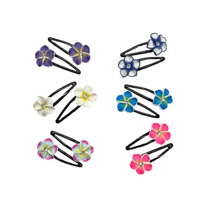 Fimo Flower Hair Clips (Various Colors) DK Hawaiian Collection
