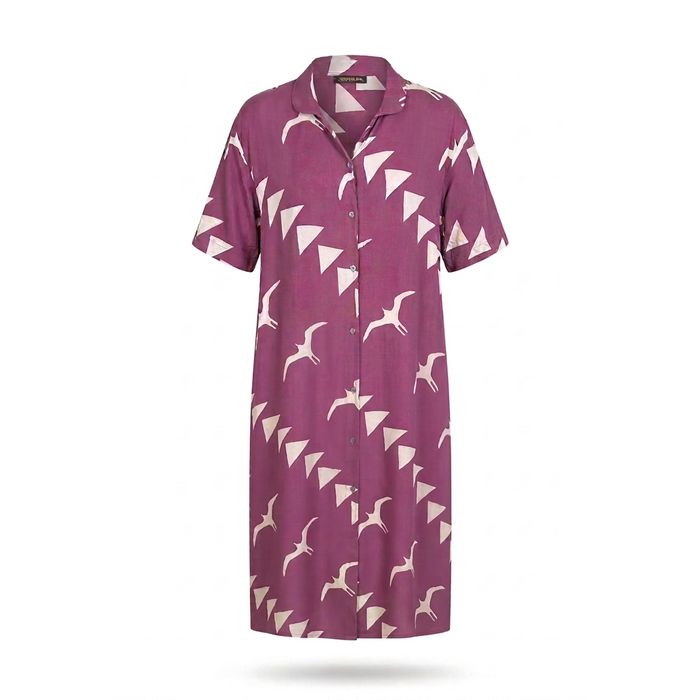 "Flying Iwa" Mojito Dress, Burgundy/Soft Pink Casual Movements Inc.