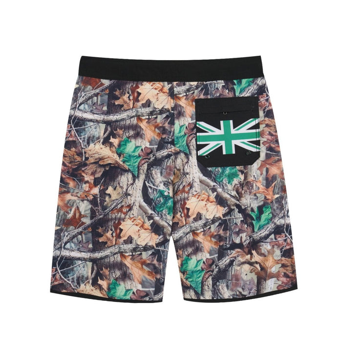 "Forest Camo/Green Hi" Board Short Men's 4 Way Stretch - Wailoa - Board Shorts - Mens