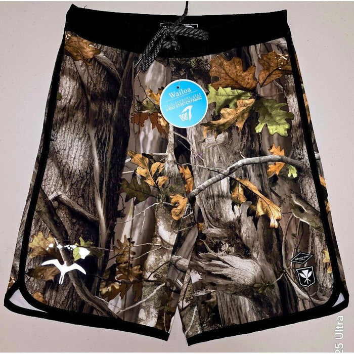 "Forest Camo/Royal HI" Board Short Men's 4 Way Stretch - Wailoa - Board Shorts - Mens