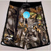 "Forest Camo/Royal HI" Board Short Men's 4 Way Stretch - Wailoa - Board Shorts - Mens