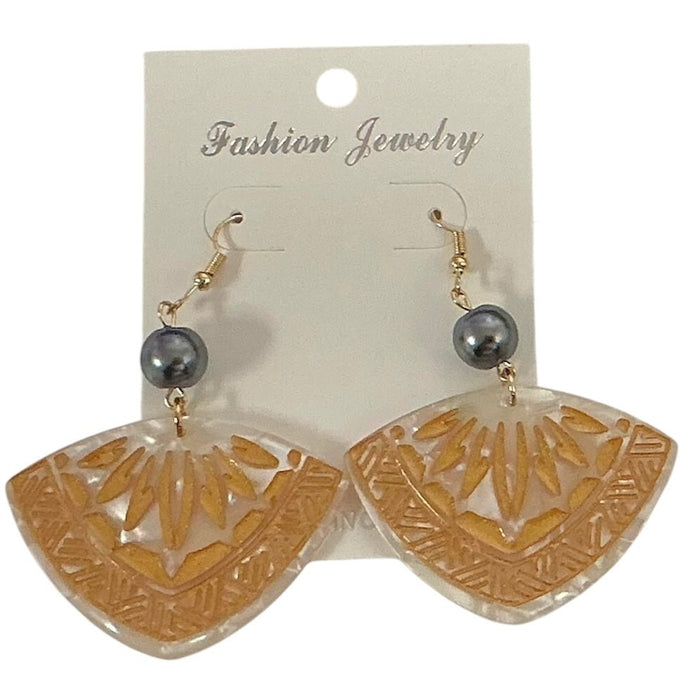 Faux Turtle Shell Tribal Earrings DK Hawaiian Collection