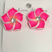 Fimo Plumeria and Crystal Stud Earrings DK Hawaiian Collection