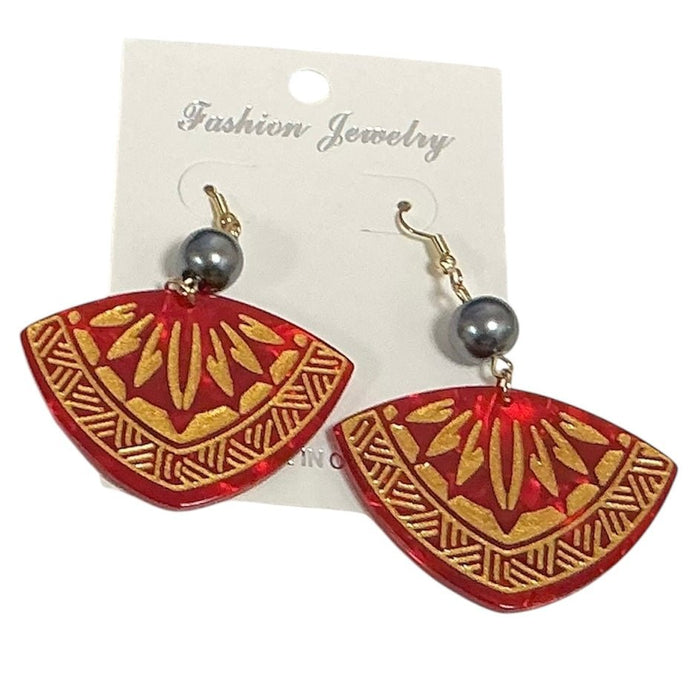 Faux Turtle Shell Tribal Earrings DK Hawaiian Collection