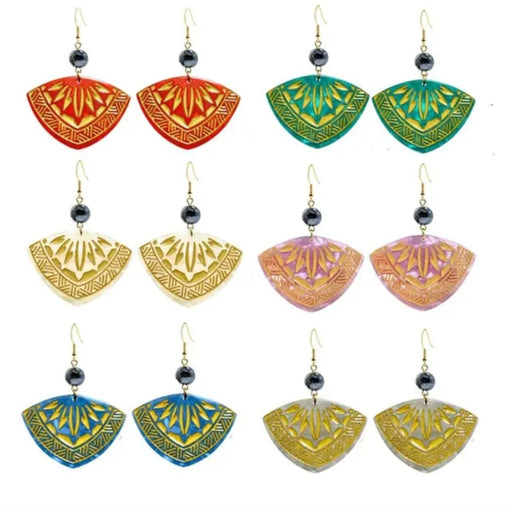 Faux Turtle Shell Tribal Earrings DK Hawaiian Collection