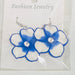 Large Fimo Plumeria and Crystal Drop Earrings DK Hawaiian Collection