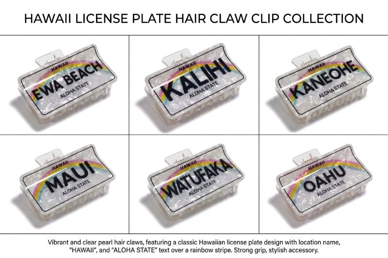 Hawaii State License Plate Hair Claw Leilanis Attic