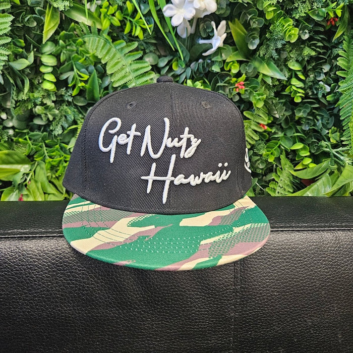 Get Nutz Hawai‘i Keiki Snapback Hat – Camo Brim-Hat-Leilanis Attic