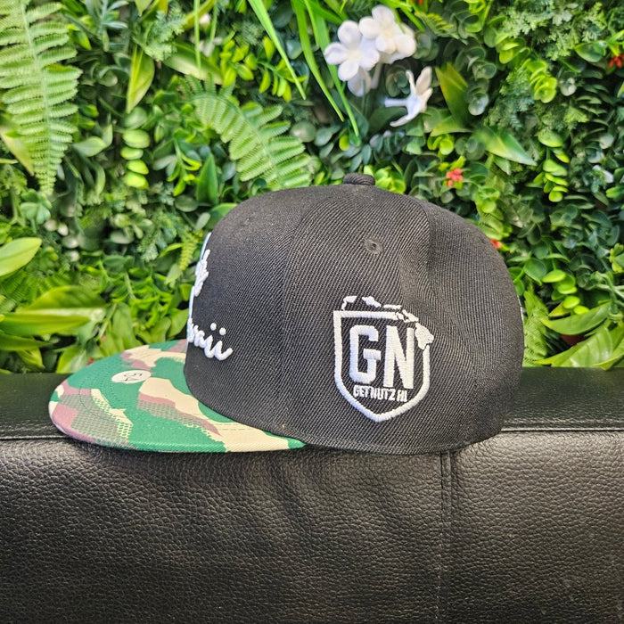 Get Nutz Hawai‘i Keiki Snapback Hat – Camo Brim-Hat-Leilanis Attic