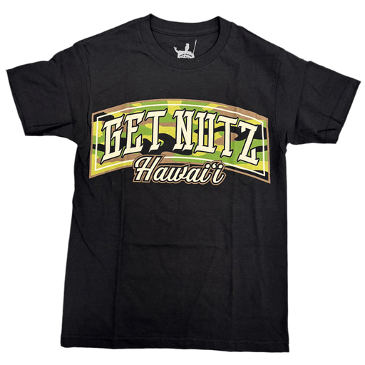 Get Nutz Hawaii Old English Camo Arch T-Shirt Get Nutz Hawaii