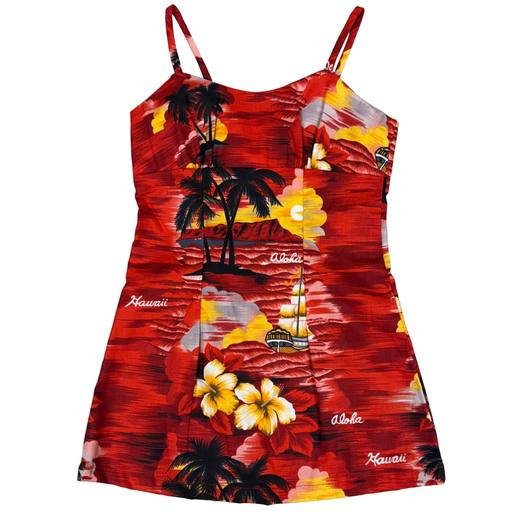 Girls Tropical Aloha Dress 6 / Red Girls Tropical Aloha Dress 6 / Red