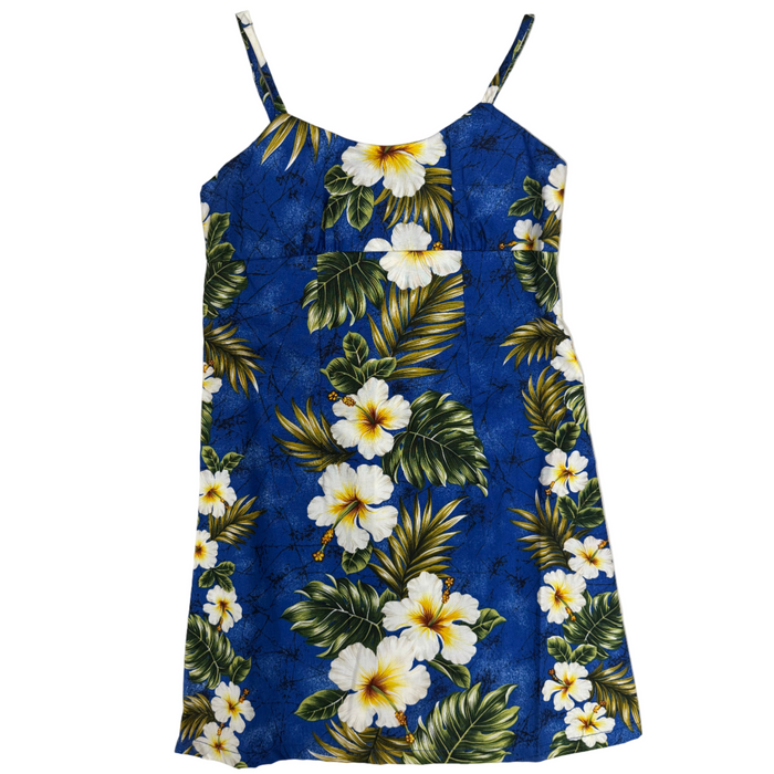 Girls White Hibicus Palms Dress Ky's International