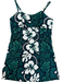 Green and white floral dress on a light gray background