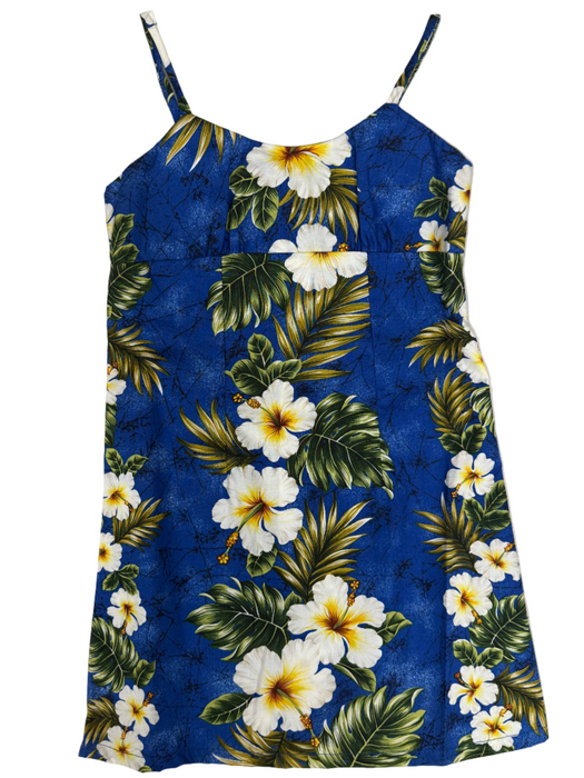 Girls White Hibicus Palms Dress Ky's International