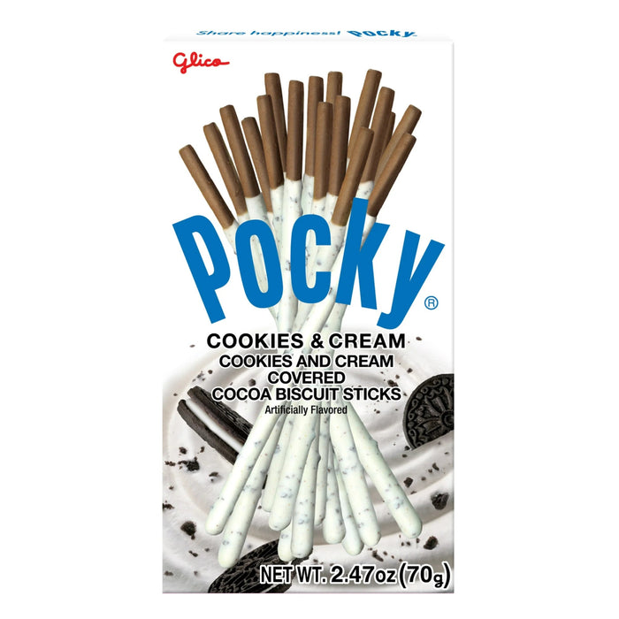 Glico Pocky Cookies and Cream Covered Biscuit Sticks, 2.47 oz - cookies