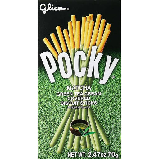 Glico Pocky Matcha Green Tea Cream Covered Biscuit Sticks, 2.47 oz - cookies
