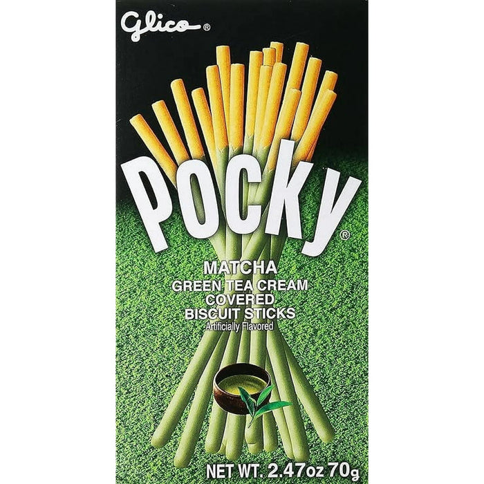 Glico Pocky Matcha Green Tea Cream Covered Biscuit Sticks, 2.47 oz - cookies