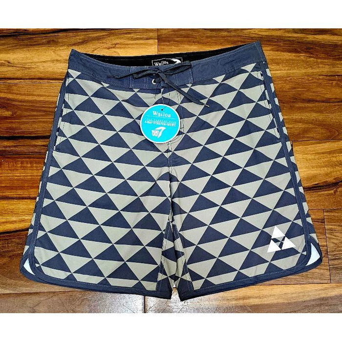 "Green Triangle Tribal" Board Short Men's 4 Way Stretch - Wailoa - Board Shorts - Mens
