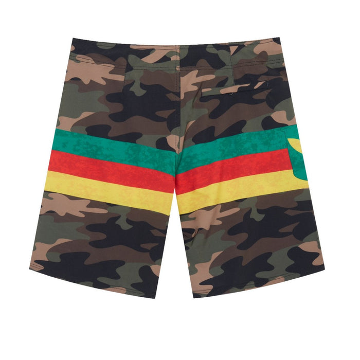 "Green/Kanaka Flag" Board Short Men's 4 Way Stretch - Wailoa - Board Shorts - Mens