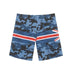 "Grey Blue/HI Flag" Board Short Men's 4 Way Stretch - Wailoa - Board Shorts - Mens