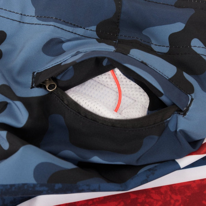 "Grey Blue/HI Flag" Board Short Men's 4 Way Stretch - Wailoa - Board Shorts - Mens