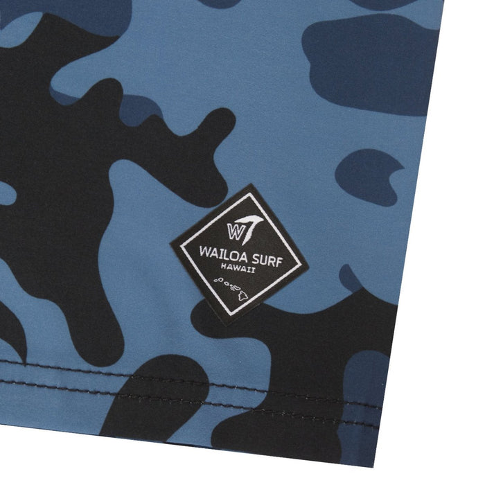 "Grey Blue/HI Flag" Board Short Men's 4 Way Stretch - Wailoa - Board Shorts - Mens