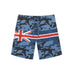 "Grey Blue/HI Flag" Board Short Men's 4 Way Stretch - Wailoa - Board Shorts - Mens