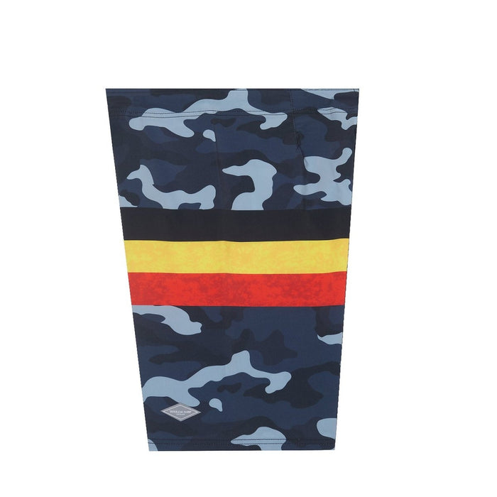 "Grey Camo/HI Flag" Board Short Men's 4 Way Stretch - Wailoa - Board Shorts - Mens