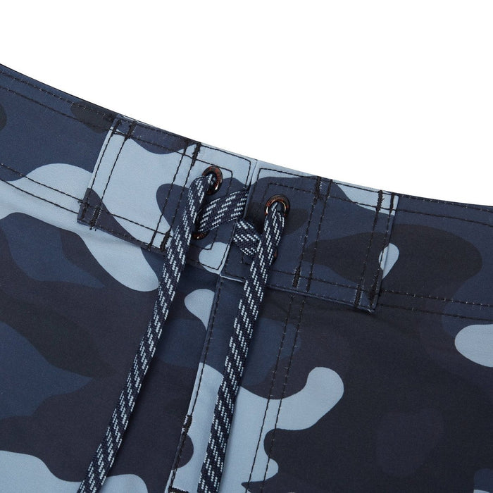 "Grey Camo/HI Flag" Board Short Men's 4 Way Stretch - Wailoa - Board Shorts - Mens