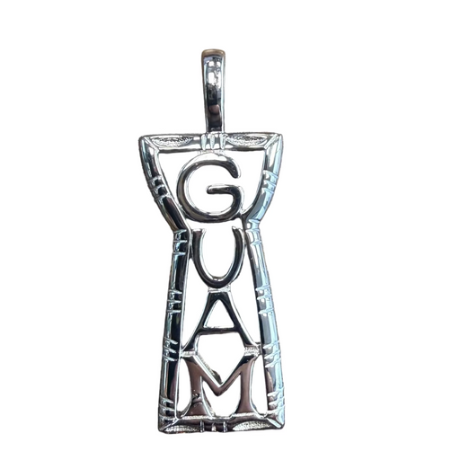 Silver pendant with 'GUAM' engraving 