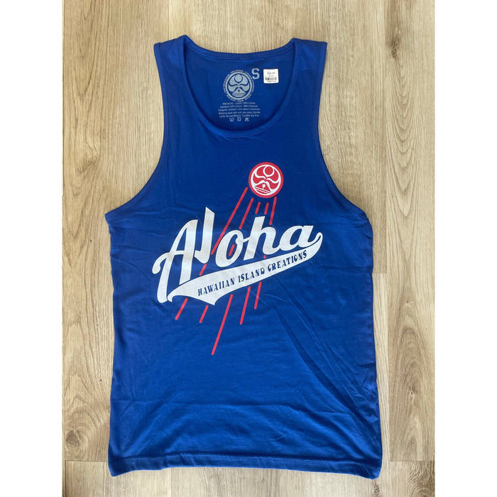 HIC "Aloha Blast", Blue Men's Tank Top - Tank - Mens - Leilanis Attic