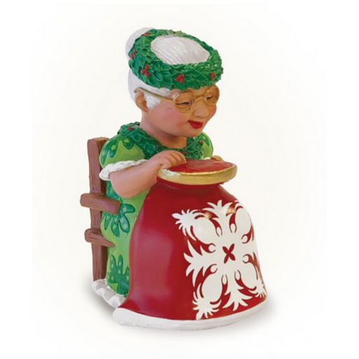 Hand Painted Ornament, Quilting Mrs. Claus Madden