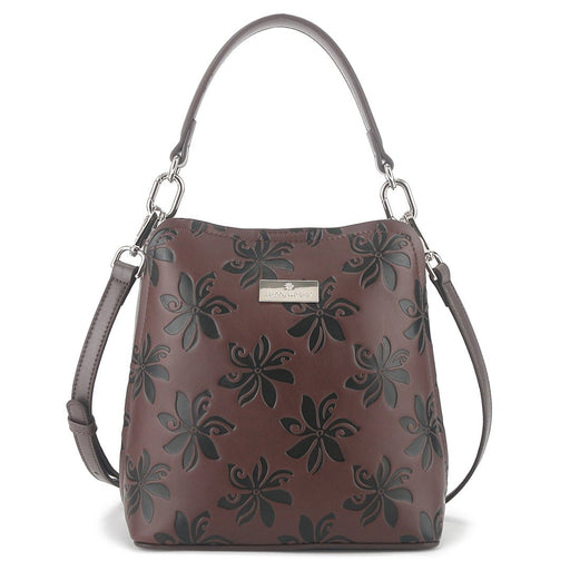 Happy Wahine, Crossbody Abby Tiare Brown Embossed Happy Wahine