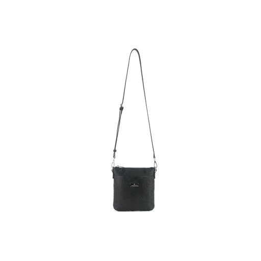 Happy Wahine, Crossbody Lisa, Anthurium Embossed Black Happy Wahine