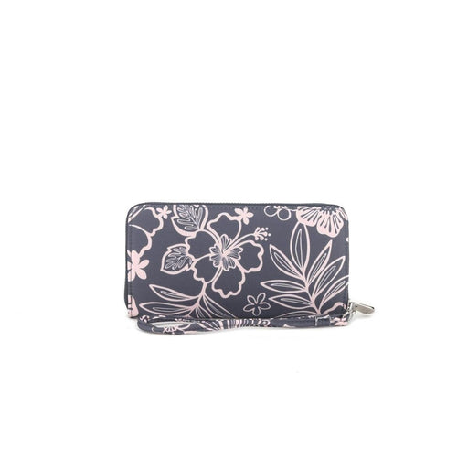 Happy Wahine Kaylee Wallet, Ke'olu Cherry Blossom Grey Happy Wahine