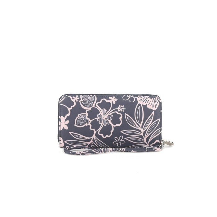 Happy Wahine Kaylee Wallet, Ke'olu Cherry Blossom Grey Happy Wahine