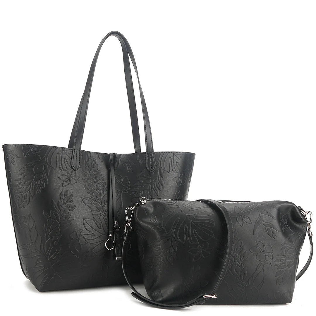 Happy Wahine Crossbody Brittney Tiare Embossed Black