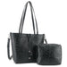 Happy Wahine Reversible Tote Nancy Small Quilt Embossed Black Happy Wahine
