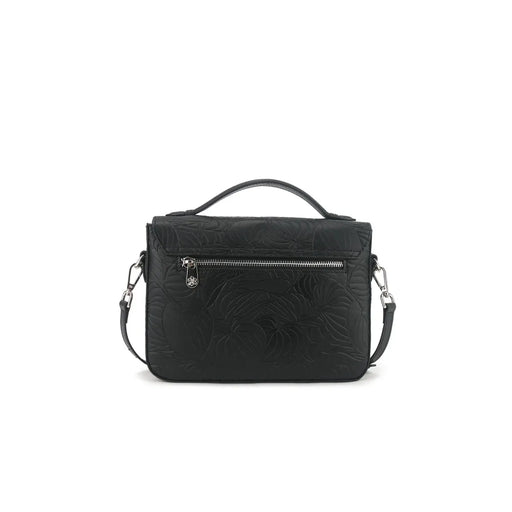 Happy Wahine Satchel Alice Anthirium Black Embossed Happy Wahine