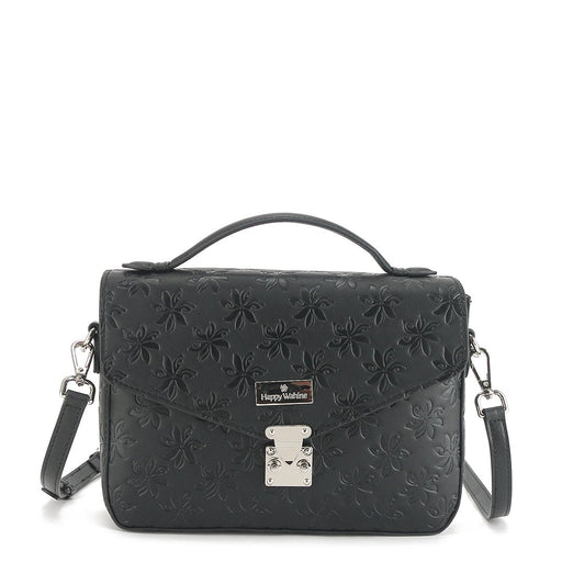 Happy Wahine Satchel Alice Quilt Black Embossed Happy Wahine