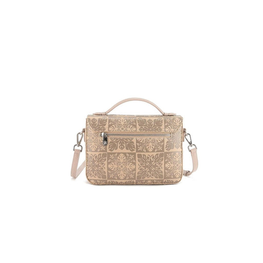 Happy Wahine Satchel, Alice, Quilt Embossed Beige Happy Wahine