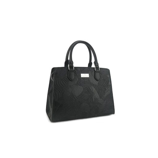 Happy Wahine Satchel Gigi, Anthurium Embossed Black Happy Wahine