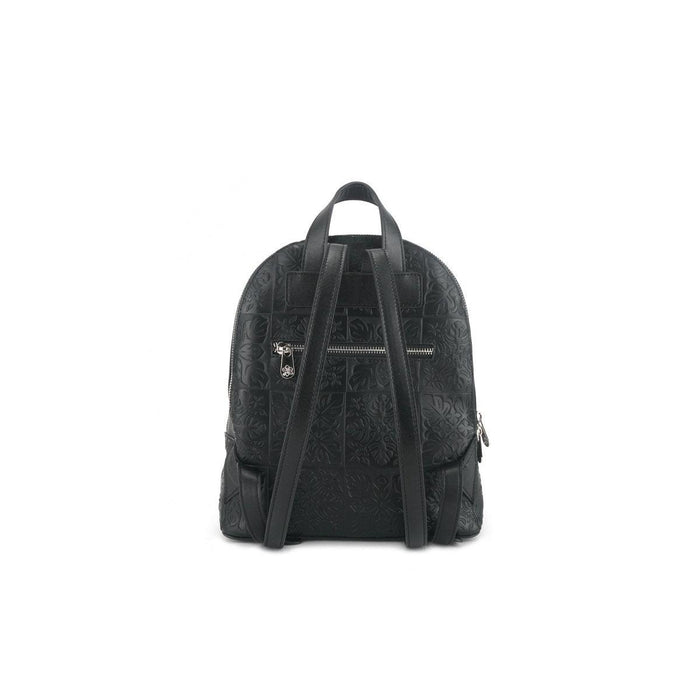 Happy Wahine, Tiffany Quilt Black Embossed Backpack Happy Wahine