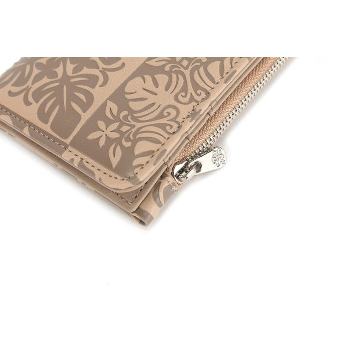 Happy Wahine, Wallet Kaylee Quilt Embossed Beige Happy Wahine