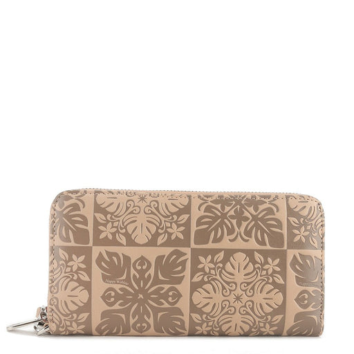 Happy Wahine, Wallet Kaylee Quilt Embossed Beige Happy Wahine