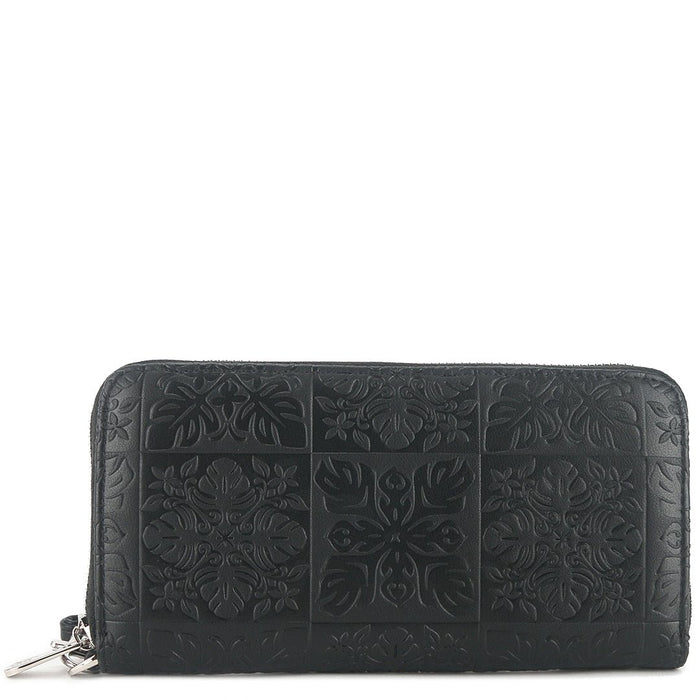 Happy Wahine, Wallet Kaylee Quilt Embossed Black Happy Wahine