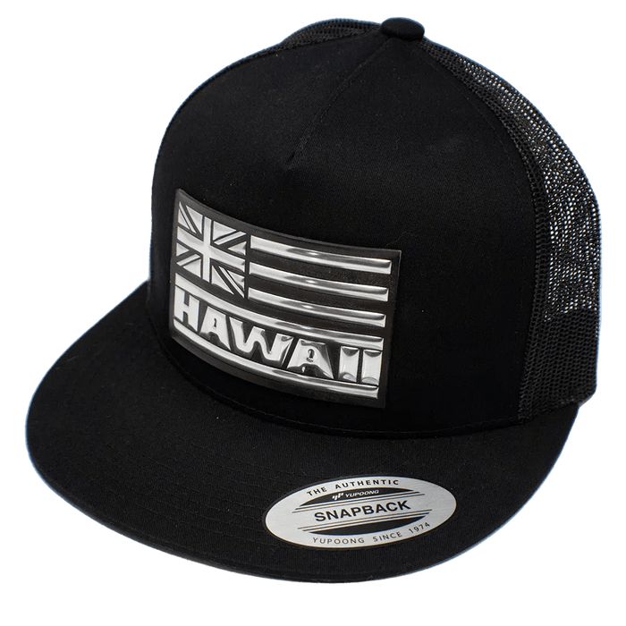 Hawaii Flag Silver Metallic Snapback - Hat - Leilanis Attic