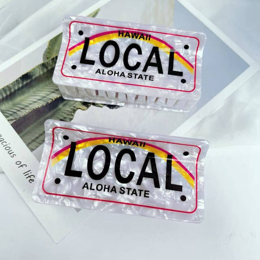 Hawaii LOCAL Aloha State License Plate Hair Claw SoapElenGlen