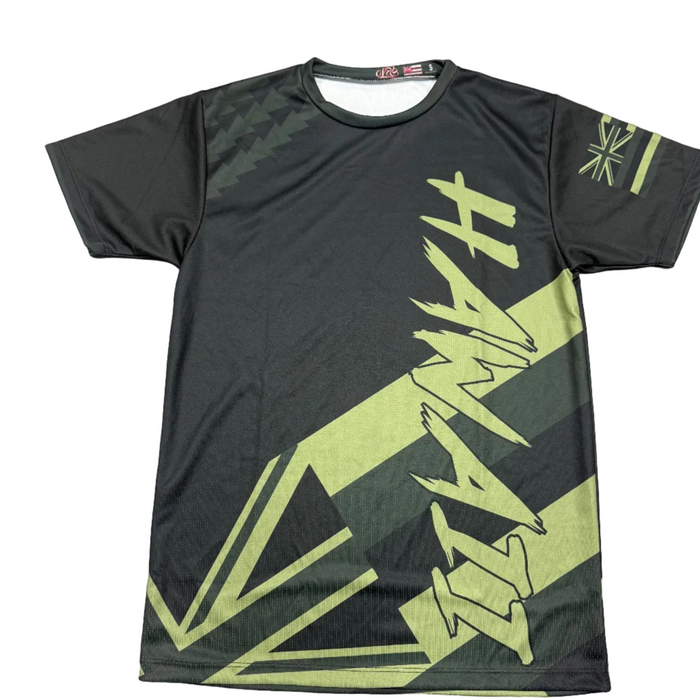 Hawaii State Flag Jersey T-Shirt - Green and Black Leilanis Attic